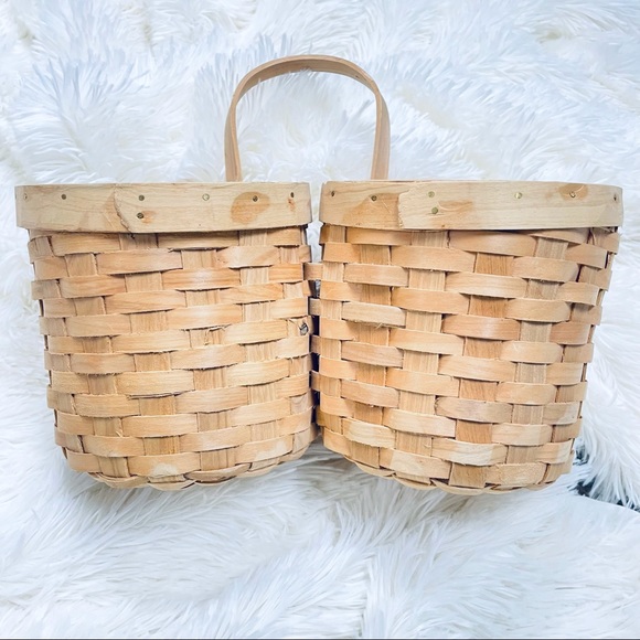 Boho | Vintage Wicker/Woven Double Wine Tote - Picture 1 of 14